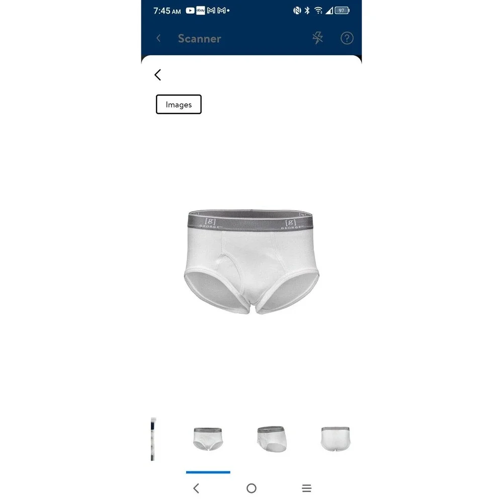 George Men's Full‎ Rise Cotton Briefs